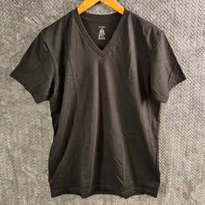 Calvin Klein Mens Black V Neck T Shirt Short Sleeve Cotton Size M